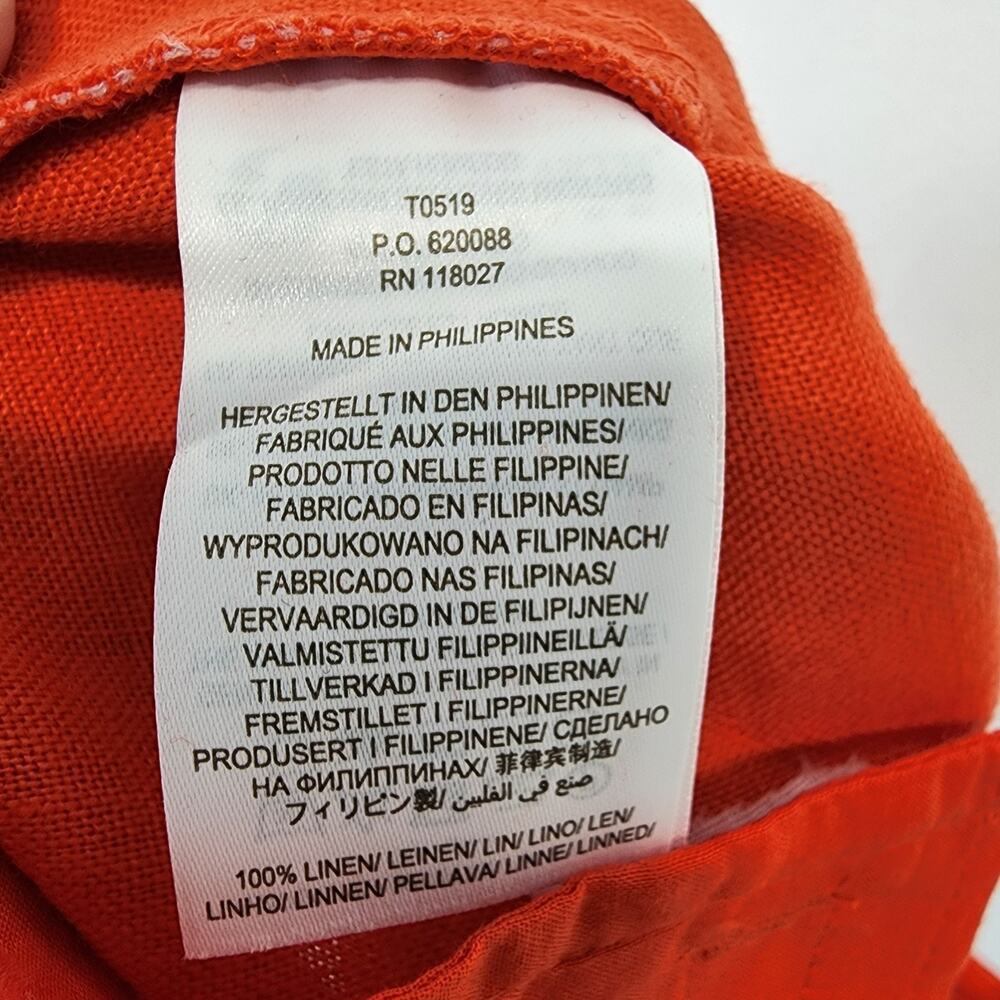 Boden Wide Leg Sailor Pants Size 6 Dark Orange 100% Linen Button Front Euro Chic - Picture 12 of 13